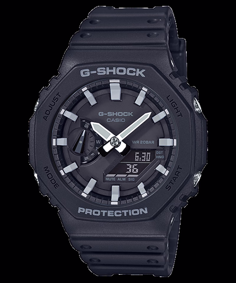 卡西欧 G-SHOCK GA-2100-1A 黑色八角形腕表